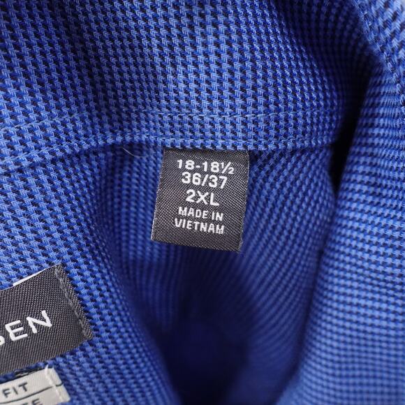 VAN HEUSEN REGULAR FIT WRINKLE FREE BLUE BUTTON DOWN SHIRT SZ 2XL 18-18.5 36/37 - Picture 7 of 7